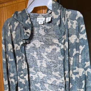 Nicole Miller Linen Hoodie Cardigan